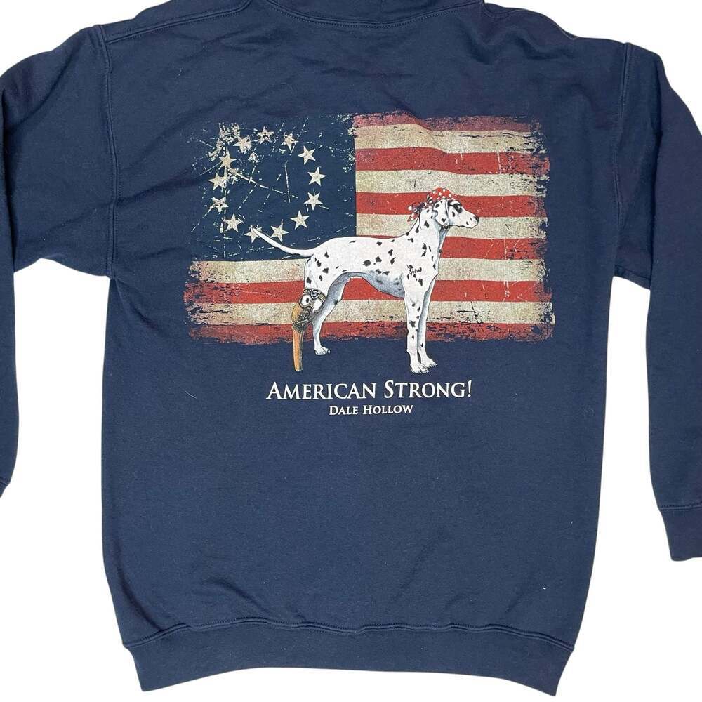 Sea Dog American Strong Dale Hollow Dalmatian Pirate Navy Zip Hoodie Size M - Picture 6 of 8